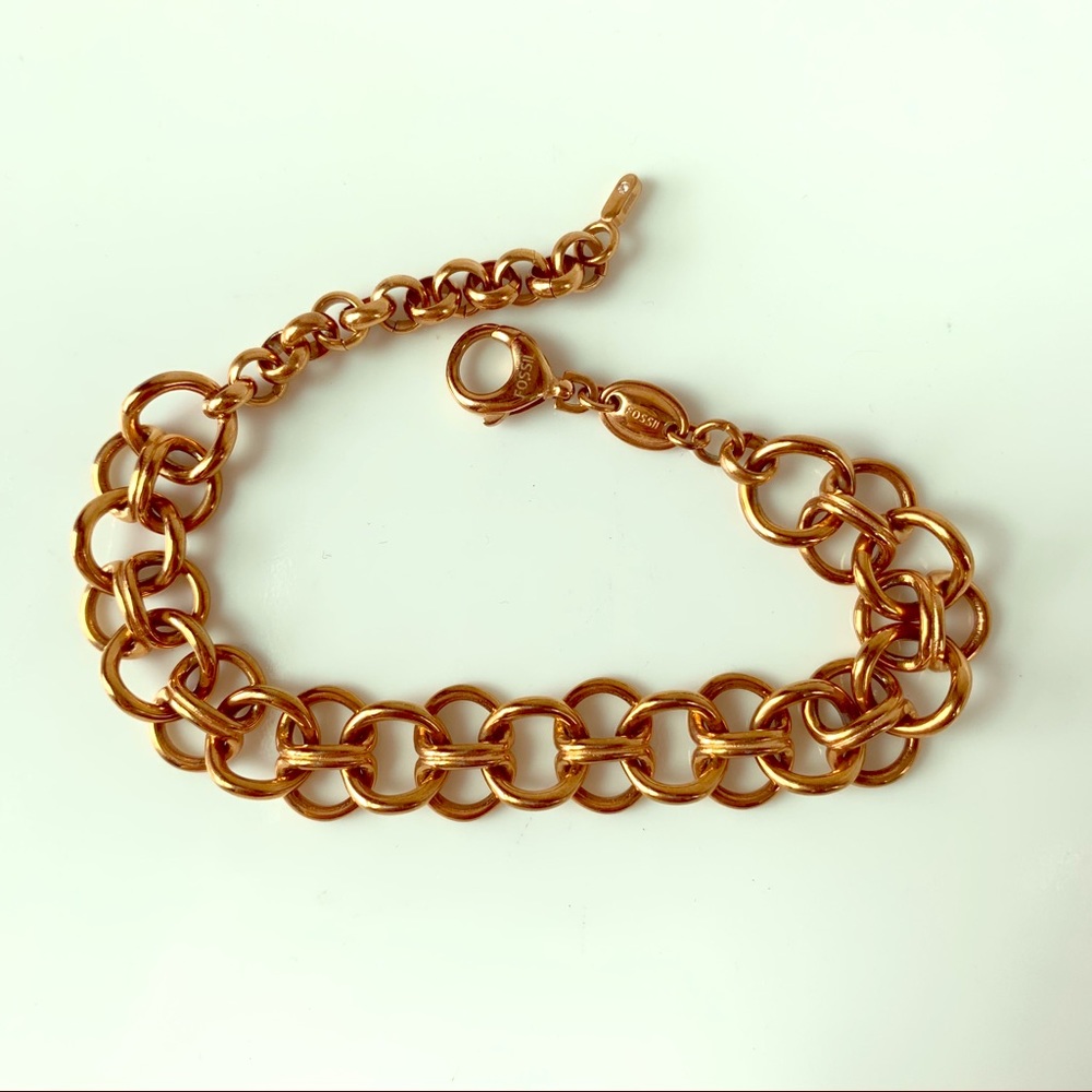 Bronze Fossil Chain Bracelet